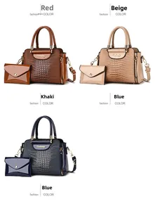 Detailed look at crocodile pattern texture and gold hardware on two-piece handbag set