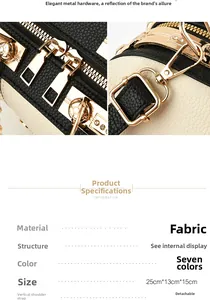 Detail of the high-quality gold zipper and detachable strap hooks on the handbag