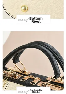 Detail view of pearled handbag showing gold rivets and high-quality leather texture