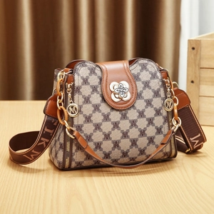 Sac à main vintage en jacquard avec lettrage M, garniture en cuir et bandoulière