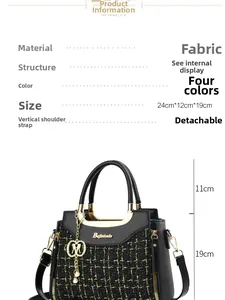 Detailed view of black woven handbag showing fabric texture and golden metal hardware