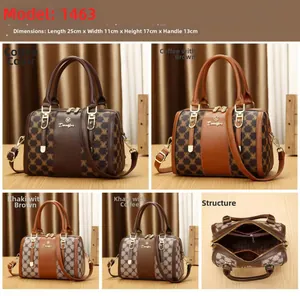 Detailed multi-view of Boston bag showing four color variants and internal zipper pocket