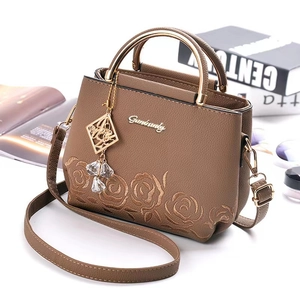 Sac à Épaule Femme Mode Gauffré Rose Avec Poignée en Métal Doré Cuir PU Sac Bandoulière Élégant Sac à Main Carré
