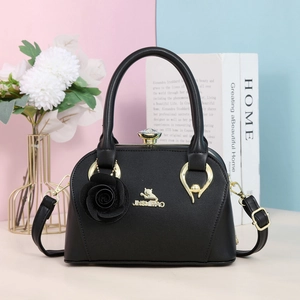 Sac à Main en Cuir PU Élégant pour Femmes Sac Polochon Vintage Logo Chat Fermoir Strass Pendentif Rose Sac Bandoulière