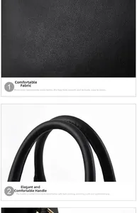 Gros plan sur la texture en nylon noir et la poignée en cuir avec détails de couture