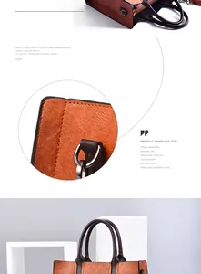 Detalle de las costuras de precisión y el cuero texturizado de un bolso marrón