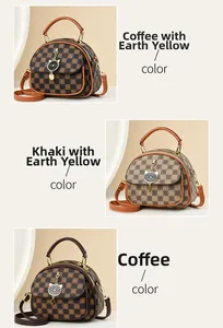 Detail view of classic monogram tote bags in coffee and khaki with metal cat charms