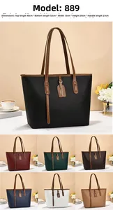 Detailed dimensions and color options of the minimalist large capacity tote bag