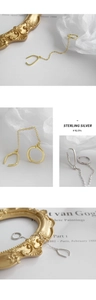 Detail der S925 Sterling Silber Kette Ohrring mit Ohrmanschette und poliertem Finish