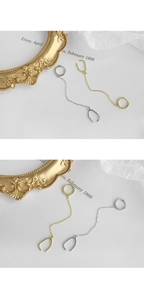 S925 Silber Kettenohrringe mit Manschette und Ring in Gold- und Silberfarben erhältlich