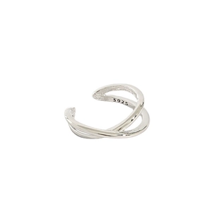 S925 sterling silver minimalist X-shaped cross minimalist ear cuff earring in silver