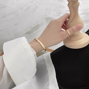 S925 sterling silver hammered gold jewelry set with irregular textured ring and cuff bracelet