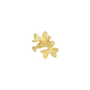 Minimalist S925 sterling silver clover textured ring with a vintage molten gold finish