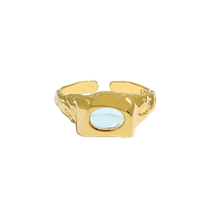 Unregelmäßiger S925 Sterling Silber Ring mit Mondstein und strukturierter Oberfläche