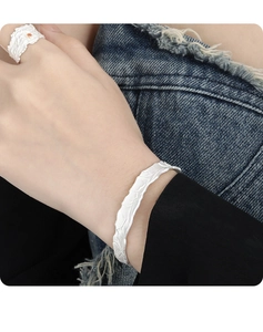 Set bracciale e anello in argento a trama irregolare con pietra arancione