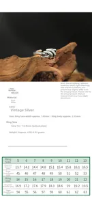 Größentabelle für S925 Sterlingsilber Knotenring mit Maßen und Produktspezifikationen