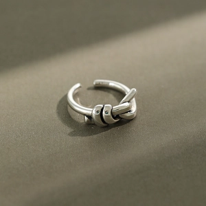 Authentischer 925 Sterlingsilber Knoten Ring Für Damen Vintage Distressed Offener Verstellbarer Fingerring Minimalistischer Schmuck Geschenk
