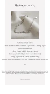 Makro-Detail von S925 Sterlingsilber Kettenglied-Armband mit Längen- und Gewichtsangaben
