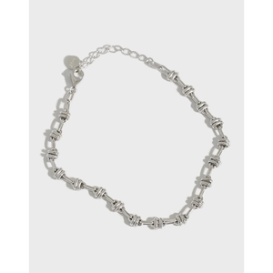 925 Sterlingsilber Kette Armband Minimalistisch Geometrisch Gedrehte Glieder Platiniert Verstellbares Armband Für Damen Herren Schmuck
