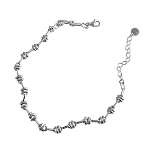 Minimalistisches S925 Sterling Silber Gliederketten Armband mit Karabiner und Anhänger