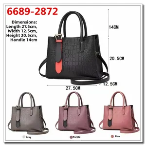 Detailed size chart of crocodile texture handbag with dimensions 27.5x12.5x20.5cm