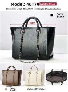 Detail view of large tote bag interior space and textured vintage leather finish