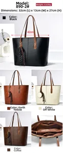 Compartiment intérieur détaillé et options de couleurs pour le grand sac cabas en simili cuir