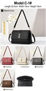 Detailed view of crossbody bag dimensions and internal zipper compartment design