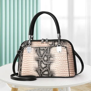 Women's Vintage Crocodile Snake Pattern Handbag PU Leather Shell Tote Bag With Shoulder Strap Fashion Crossbody Office Party Handbag