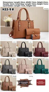 Detalle del juego de bolsos con grabado de cocodrilo en varios tamaños y opciones de color