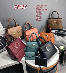 Dimensions détaillées pour sac à main polyvalent et sa pochette assortie en couleurs