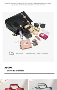 Stone pattern tote bag showing large capacity for phone, wallet and cosmetics