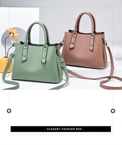 Chic leather handbags in mint green and powder pink with silver H-shaped hardware