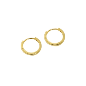 Créoles minimalistes en argent sterling S925 avec finition dorée polie pour femme