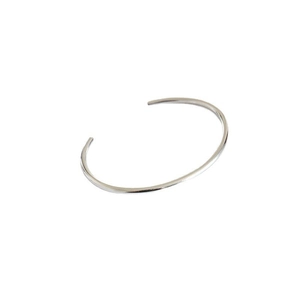 Minimalistischer S990 Silber Armreif mit polierter Oberfläche für Damen, offen