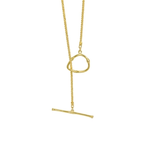 Elegant 925 sterling silver necklace with textured chain and organic OT clasp pendant