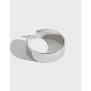 Bague Ouverte Large et Lisse en Argent Sterling 925 pour Femme Minimaliste Ajustable Géométrique Bijoux de Mode Cadeau