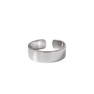 Bague large ouverte en argent sterling S925 minimaliste avec finition brillante polie