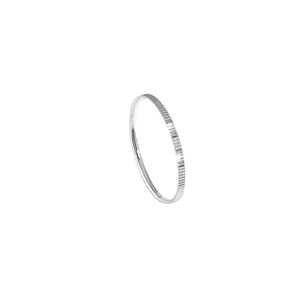 Anillo fino de plata de ley S925 de 1,2 mm con textura de rayas verticales brillantes