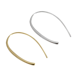 Pendientes de aro minimalistas en forma de U de plata S925 en acabado oro y plata
