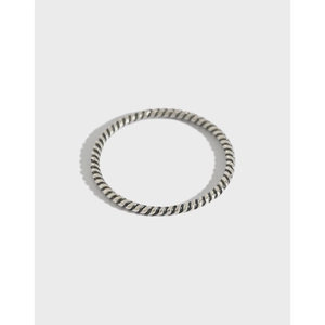 Vintage 925 Sterling Silver Twist Rope Thin Ring For Women Minimalist Stackable Finger Ring Fine Jewelry Accessories