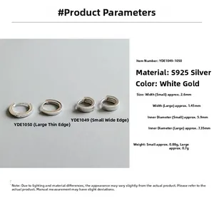 Technische Daten für S925 Sterlingsilber Creolen mit Maßangaben und Gewichtsdetails