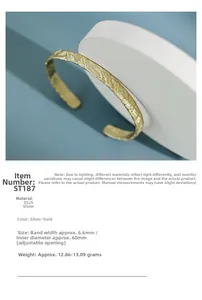 Makro-Detail des goldenen S925 Sterlingsilber-Armreifs mit Lava-Textur und offenem Design