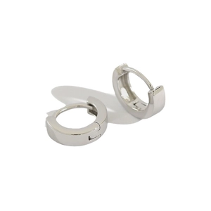 Minimalistische geometrische Huggie-Ohrringe aus S925 Sterlingsilber, hochglanzpoliert