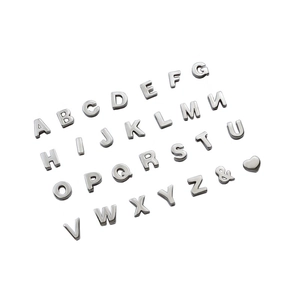Lot de 28 breloques alphabet DIY en argent fin S925 avec cœur et esperluette