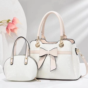 Borsa da Donna in Pelle PU con Motivo a Serpente e Fiocco Tote con Pochette Coordinata Borsa a Tracolla Pendolare Elegante