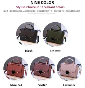 Detailed comparison of minimalist handbags in five colors with metal ring handles