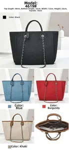 Detailed size chart of large tote bag with dimensions 40x32x23cm and interior layout