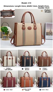 Detailed view of the 519 tote bag dimensions 32x12x25cm with internal zipper compartment