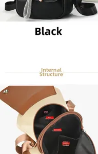 Structure interne avec poche zippée et compartiments du sac à dos bicolore chic